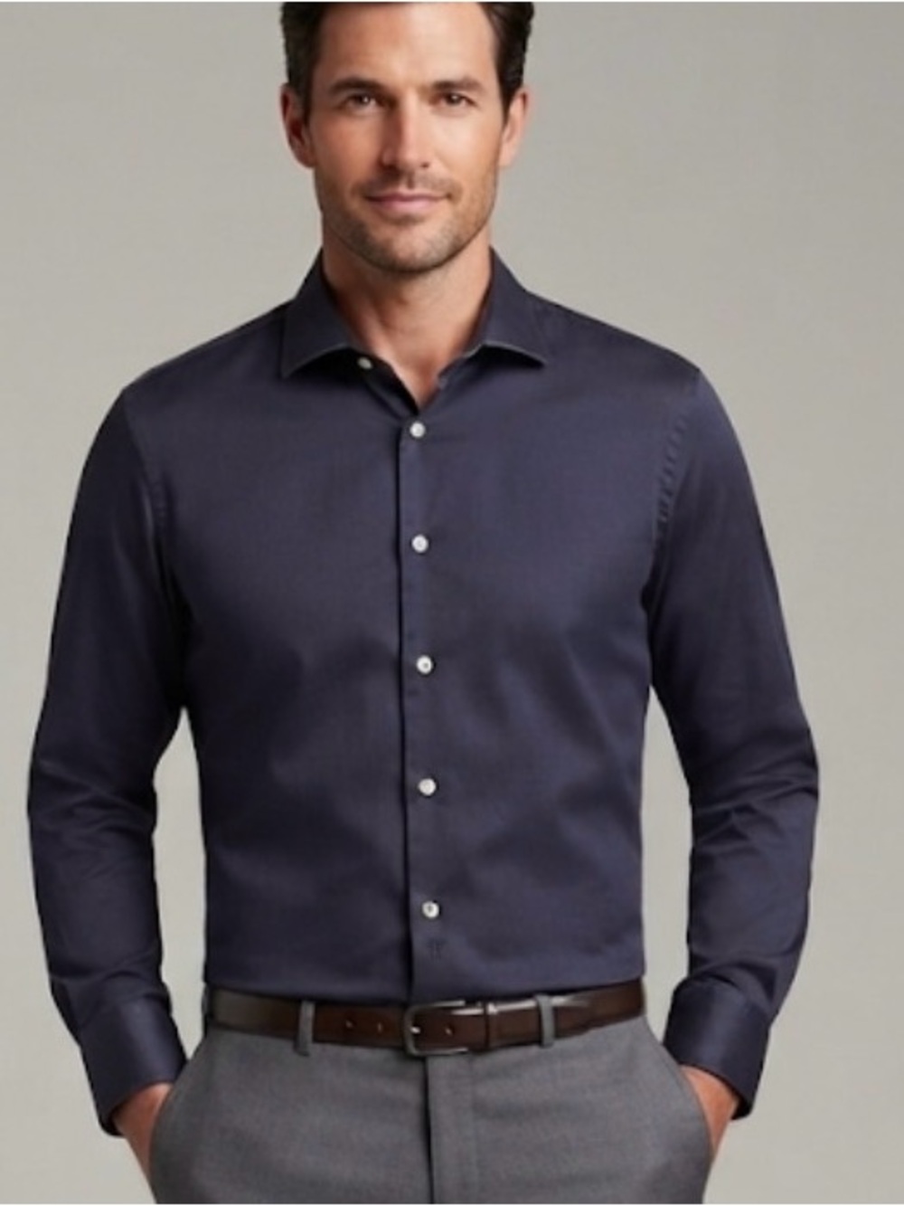 Hickey Freeman Dark Navy Dress Shirt